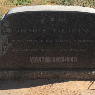 STADEN Jeremias A., van 1905-1965 &amp; Lettie A.M. 1910-1982