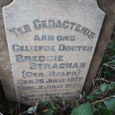 STRACHAN Breggie nee RALPH 1917-1927