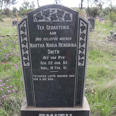 SMITH Martha Maria Hendrina nee VAN WYK 1863-1941