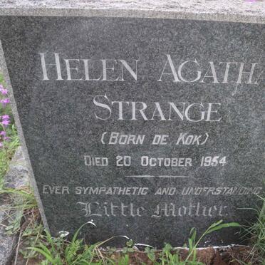 STRANGE Helen Agatha nee DE KOK -1954