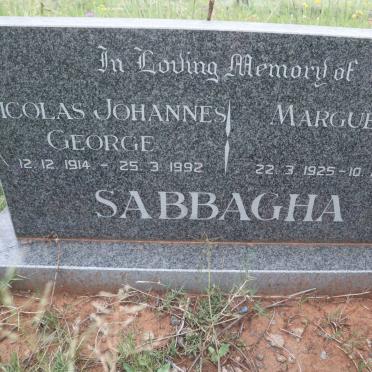 SABBAGHA Nicolaas Johannes George 1914-1992 &amp; Marguerite 1925-1990