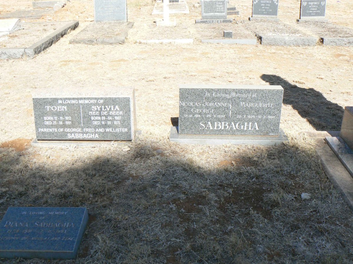 SABBAGHA Toen 1913-1991 &amp; Sylvia DE BEER 1907-1975 :: SABBAGHA Nicolas Johannes George 1914-1992 &amp; Marguerite 1925-1990