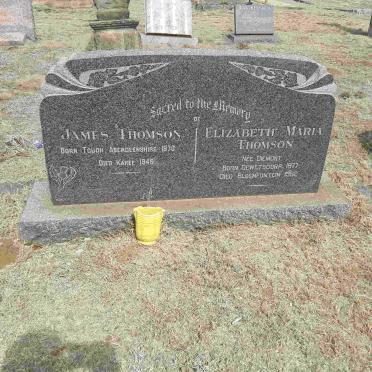 THOMSON James 1870-1946 &amp; Elizabeth Maria DIEMONT 1877-1962