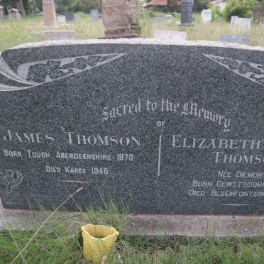 THOMSON James 1870-1946 &amp; Elizabeth Maria DIEMONT 1877-1962