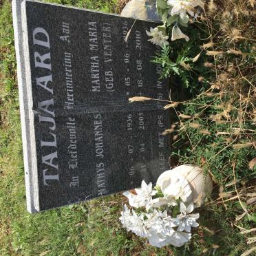 TALJAARD Mathys Johannes 1936-2003 &amp; Martha Maria VENTER 1936-2010