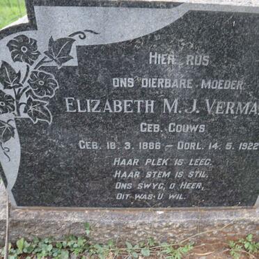 VERMAAK Elizabeth M.J. nee GOUWS 1886-1922