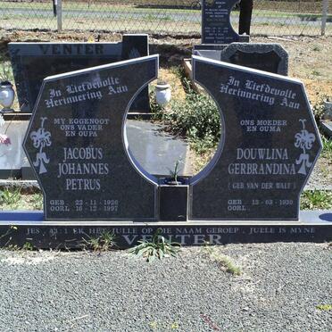 VENTER Jacobus Johannes Petrus 1920-1997 &amp; Douwlina Gerbrandina VAN DER WALT 1930-