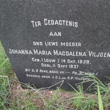 VILJOEN Johanna Maria Magdalena nee LOUW 1858-1937