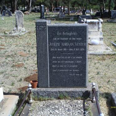 VENTER Joseph Adriaan 1881-1928