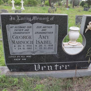 VENTER George Marnoch 1930-1982 &amp; Amy Isabel 1938-2012