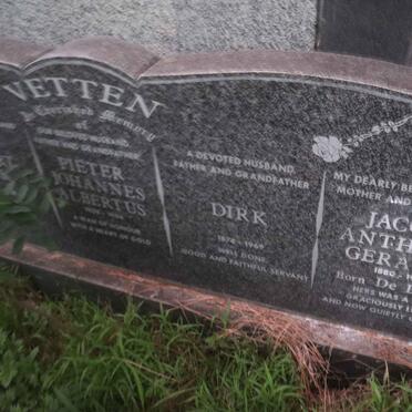 VETTEN Dirk 1878-1969 &amp; Jacoba Antonia Gerarde  DE BRUINE 1880-1958