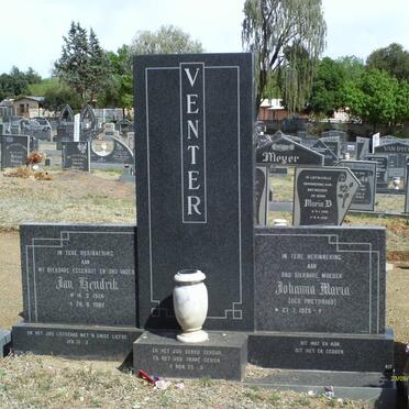 VENTER Jan Hendrik 1924-1982 &amp; Johanna Maria PRETORIUS 1925-