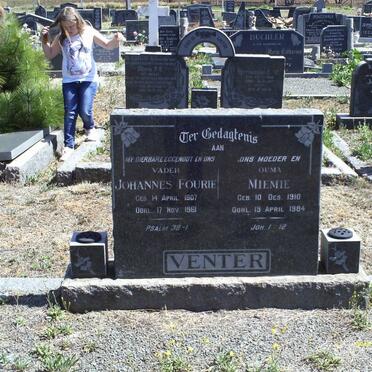 VENTER Johannes Fourie 1907-1964 &amp; Miemie 1910-1984