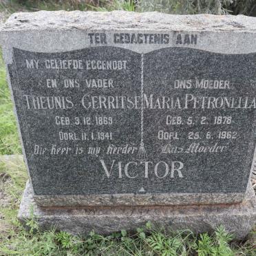 VICTOR Theunis Gerritse 1869-1941 &amp; Maria Petronella 1878-1962