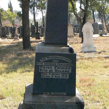 VILLIERS Pieter Frederik Ryk, de 1852-1912 &amp; Jacoba Johanna LOUW -1928 :: DE VILLIERS Freda -1903