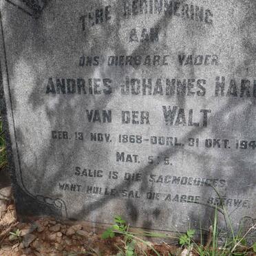 WALT Andries Johannes Harm, van der 1868-1948