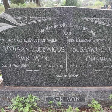 WYK Adriaan Lodewicus, van 1880-1947 &amp; Susanna Catharina SAAIMAN 1899-1990