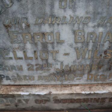 WILSON Errol Brian, ELLIOT 1933-1938