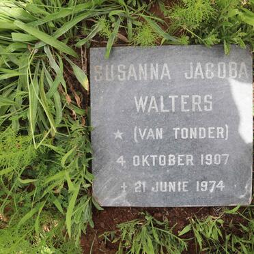 WALTERS Susanna Jacoba nee VAN TONDER 1907-1974