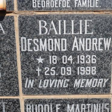 BAILLIE Desmond Andrew 1936-1998