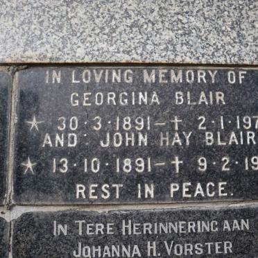 BLAIR John Hay 1891-1980 &amp; Georgina 1891-1979