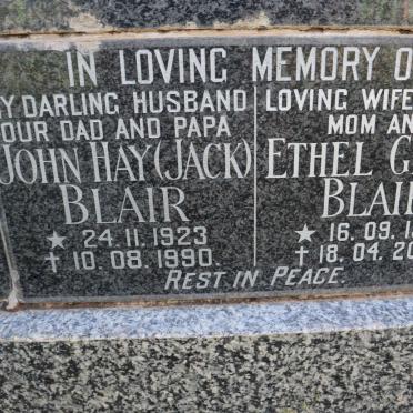 BLAIR John Hay 1923-1990 &amp; Ethel Grace 1928-2004