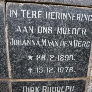 BERG Johanna M., van den 1890-1976