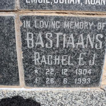BASTIAANS Rachel E.J. 1904-1993