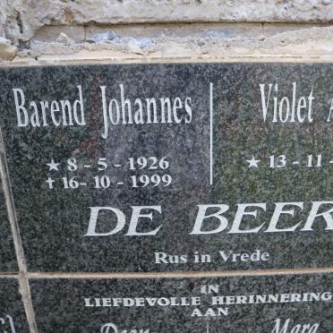 BEER Barend Johannes, de 1926-1999 &amp; Violet Alice 1929-