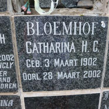 BLOEMHOF Catharina H.C. 1902-2002