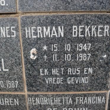 BEKKER Herman 1947-1987