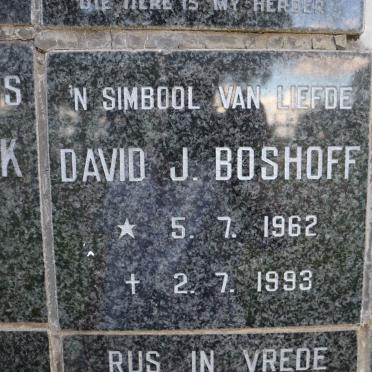 BOSHOFF David J. 1962-1993