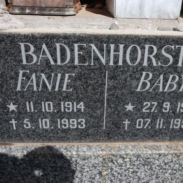 BADENHORST Fanie 1914-1993 &amp; Baby 1918-1995