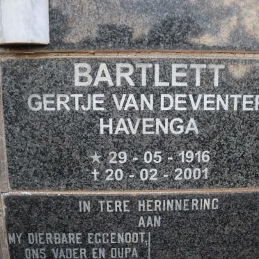 BARTLETT Gertje Van Deventer Havenga 1916-2001