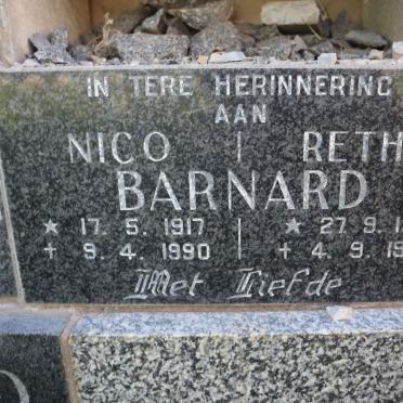 BARNARD Nico 1917-1990 &amp; Retha 1916-1998