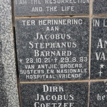 BARNARD Jacobus Stephanus 1921-1983