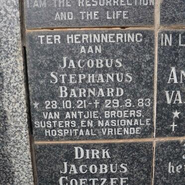 BARNARD Jacobus Stephanus 1921-1983