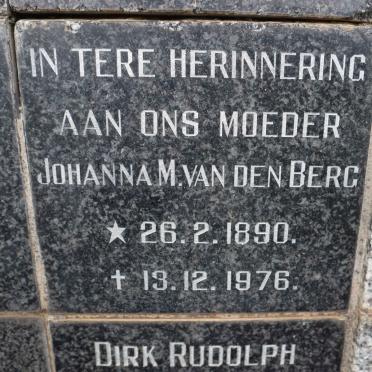 BERG Johanna M., van den 1890-1976