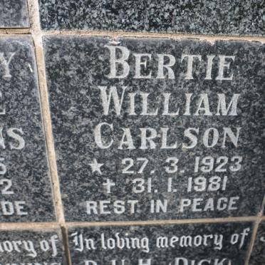CARLSON Bertie William 1923-1981