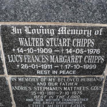 CHIPPS Walter Stuart 1909-1976 &amp; Lucy Frances Margaret 1911-1999
