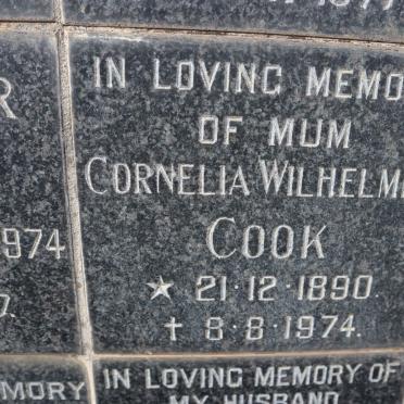 COOK Cornelia Wilhelmina 1890-1974