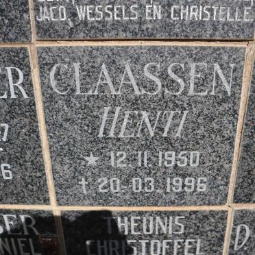 CLAASSEN Henti 1950-1996