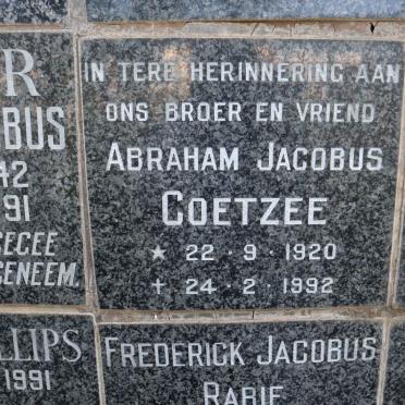 COETZEE Abraham Jacobus 1920-1992