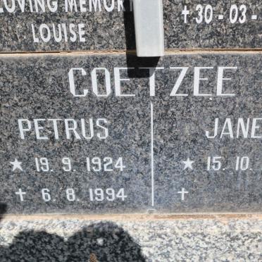 COETZEE Petrus 1924-1994 &amp; Janet 1927-