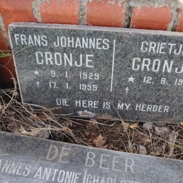 CRONJE Frans Johannes 1929-1995 &amp; Grietjie 1930-