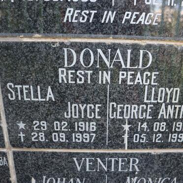 DONALD Lloyd George Anthony 1918-1999 &amp; Stella Joyce 1916-1997