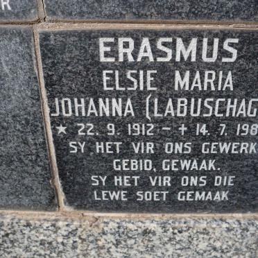 ERASMUS Elsie Maria Johanna nee LABUSCHAGNE 1912-1985