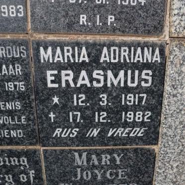 ERASMUS Maria Adriana 1917-1982