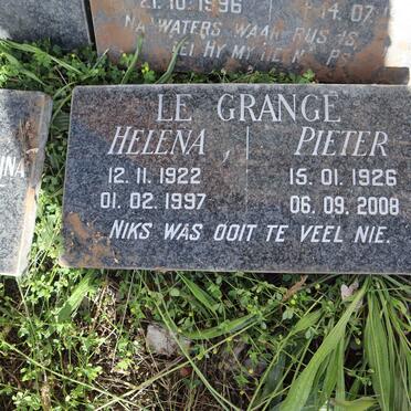 GRANGE Pieter, le 1926-2008 &amp; Helena 1922-1997