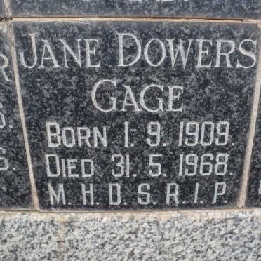 GAGE Jane Dowers 1909-1968